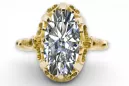 Zircon Or jaune 14 carats Anneau Artisanat vintage vrc134y